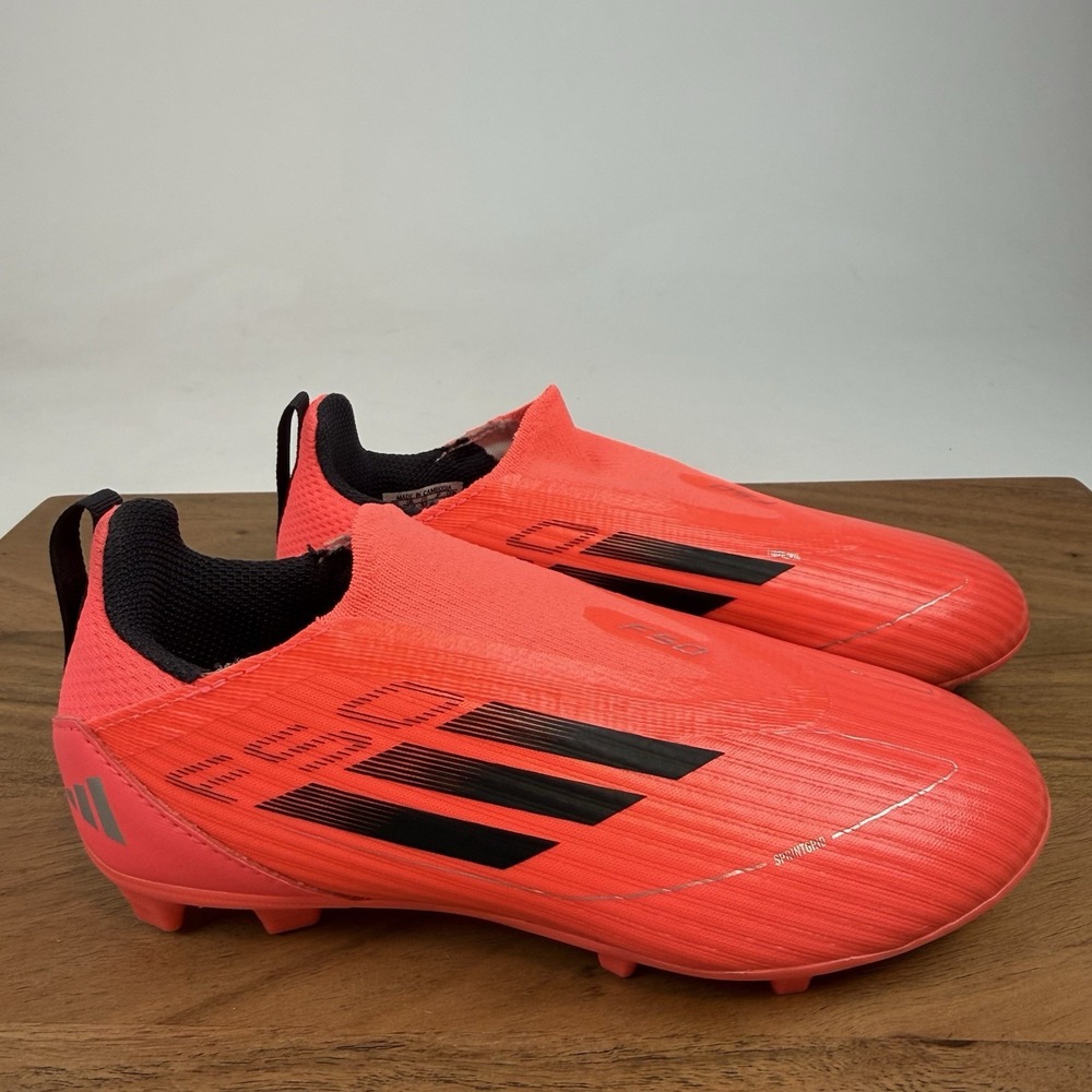 New Big Kids Adidas F50 League Laceless Firm Ground Soccer Cleats Shoes Size 1 K